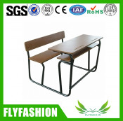 Detachable Wood Double School Desk and Chair School Furniture for Sale