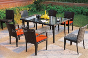 Dining Rattan Chair and Dining Table Set-Garden/Home/Outdoor/Patio Furniture (S226)