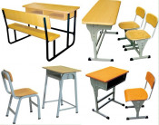 Double School Desk and Chair