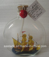 Drift Glass Bottle Wooden Decoration Marine Gifts (DF1106-1)