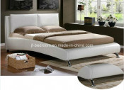 Europe Style White Color Leather Bed Vb-17