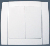 European Style Electrical Two Gang One Way Wall Switch