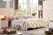 European Style White Oak Wood Bed (JB-8118)
