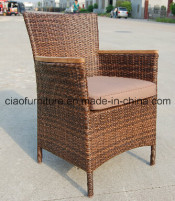 F -C-2019b Outdoor Garden Rattan Dining Arm Teakwood Chair