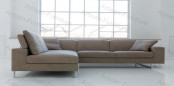 Fabric Leather Corner Sofa for Home Bedroom Living Hotel Room Modern Look Furniture (JP-SF-075)