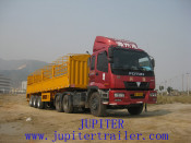 Fantastic Bulk Goods Transporting Three Axle Gooseneck Stake Semi Trailer