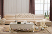 Fashion White Leather Corner Sofa (SQL-852)