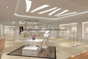 Fashionable White Wooden Ladies Garments Store Display Rack