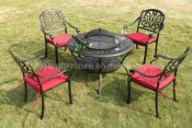 French Modern Garden Furniture Aluminum Casting Garden Chair and BBQ Round Table (SZ211; SD511)