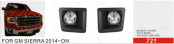 Front Fog Lamp for Gmc Sierra 2014-on