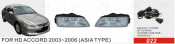Front Fog Lamp for Honda Accord 2003-2006 (Asia TYPE)