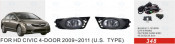 Front Fog Lamp for Honda Civic 4-Door 2009-2011 (U. S. Type)