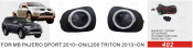 Front Fog Lamp for Mitsubishi Pajero 2010-on/L200 Triton 2013-on