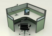 Frosted Glass One Person Modular Partition/Office Workstation Furniture (HF-YZ054)