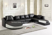 Furniture European Style Used Sponge Leather Sofa (S025)