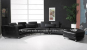 Furniture High Back Wood Genuine Leather Sofa (S031)