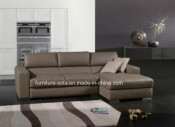Furniture Small 3seat+Couch Top Leather Sofa (S011)