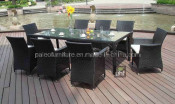 Garden Furniture Outdoor Wicker Rattan Table and Chair (PAD-019)