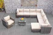 Garden Leisure Chair Patio Wicker Furniture Outdoor Rattan Sofa Set (PAS-1631)