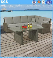 Garden Leisure Furniture Half Round Wicker Rattan Corner Sofa Set