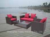 Garden Outdoor Patio Wicker Rattan Sofa Set (PAS-043)