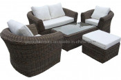 Garden Outdoor Wicker Patio Round Rattan Sofa (PAS-030)
