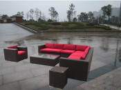 Garden Outdoor Wicker Rattan Patio Furniture Sofa (PAS-039)