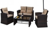 Garden Patio Wicker Rattan Outdoor Sofa (PAS-1125)