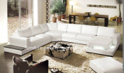 Genuine Corner White Import Leather Sofa with Small Table (S106)