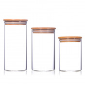 Glass Canister Set with Bamboo Lid