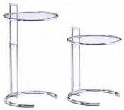 Glass Chrome Eileen Adjustable Table End Table Coffee Table