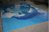 Glass Mosaic, Blue Swimming Pool Design Mosaic