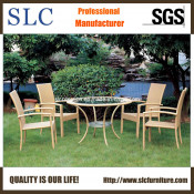 Glass Table Furniture/Modern Table and Chairs for Garden/ Rattan Table & Chairs/Rattan Furniture Dining Table (SC-B1011)