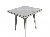 Glass Top Vine Rattan Wicker Dining Table Dining Furniture (D519)