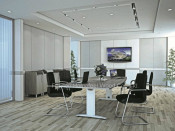 Good Quality Boat Shaped Conference Boardroom Table (HF-RE10)