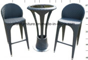 H-CZ-2059 Bar Table with Glass Top, Stainless Steel Base