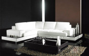 High Back Modern Real Leather Sofa with Table (S068)