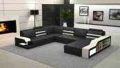 High-Grade Modern Nice Italy Big Feature Leather Sofa with Lockers (S111)