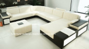 High Quality Modern Furniture Import Leather Sofa with Light and Lockers (SF122)