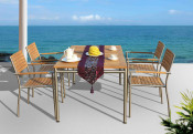 High Quality Stainless Steeel Outdoor Garden Teak Dining Set