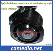 High Resolution Waterproof Eyeball Mini Universal Car Camera with Super Wide Viewing Angle