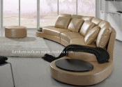 Home Furniture Fashion Italy Leather Sofa with Table