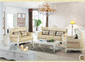 Home Furniture White Leather Sofa (SQL-6138)