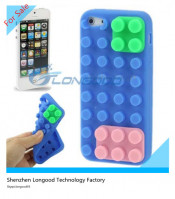 Hot Block Design DIY Silicon Case for iPhone 5 with Colorful Puzzle Pieces