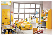 Hot Model Smart Kids Furniture Yellow Car Bed (JB-203)