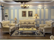 Hot Sale! Wooden Cushion Sofa Set (SQL-6200)