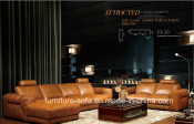 Hot Sales Home Furniture Thick Top Leather Sectional Sofa (S01)