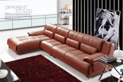 Italian Leather Corner Sofa Set Furniture (Z2865)