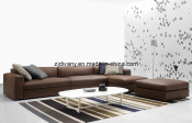 Italian Modern L Shape Leather Sofa (D-63)