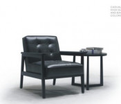 Italian Modern Leather Seat Armchair (D-67)